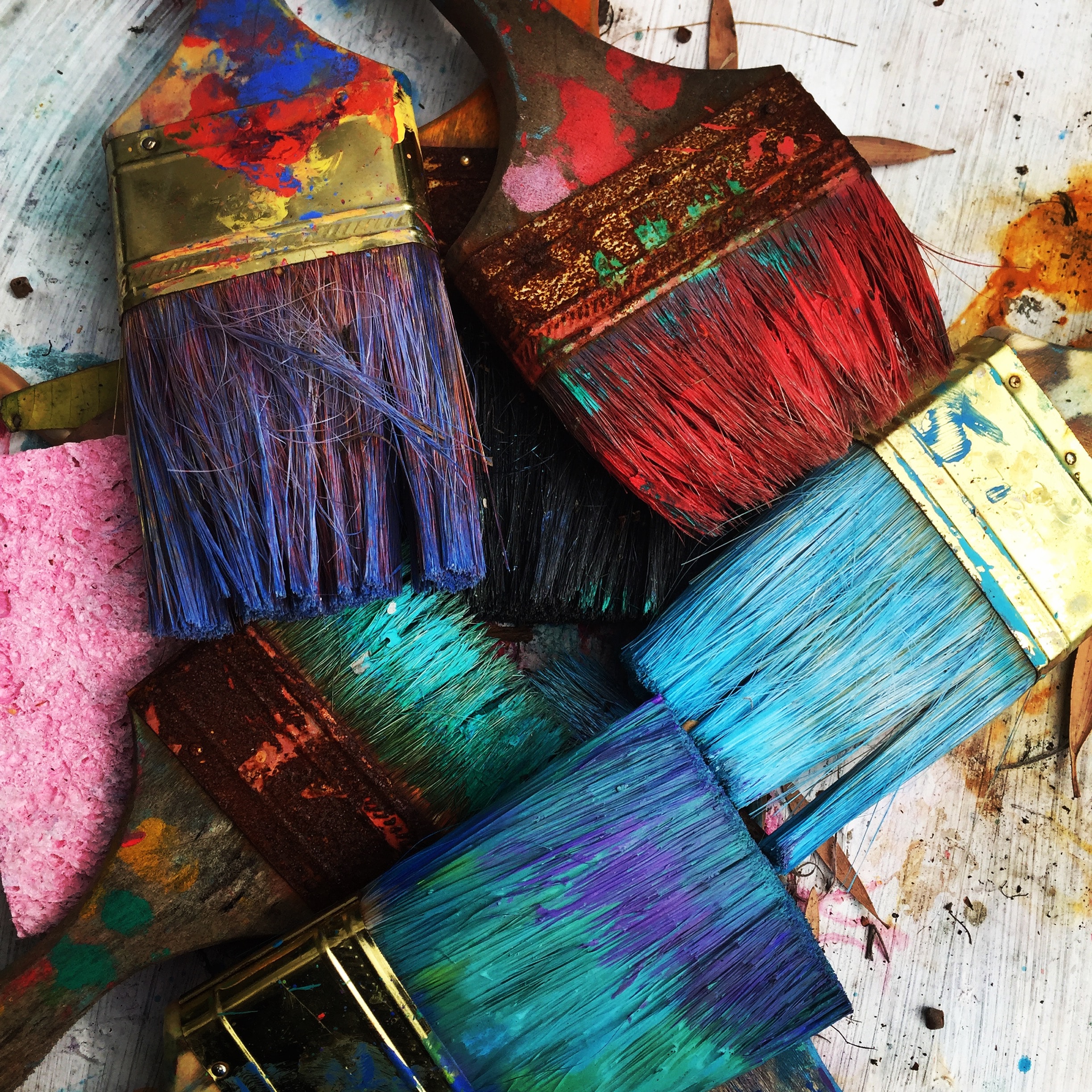 colorful paint brushes