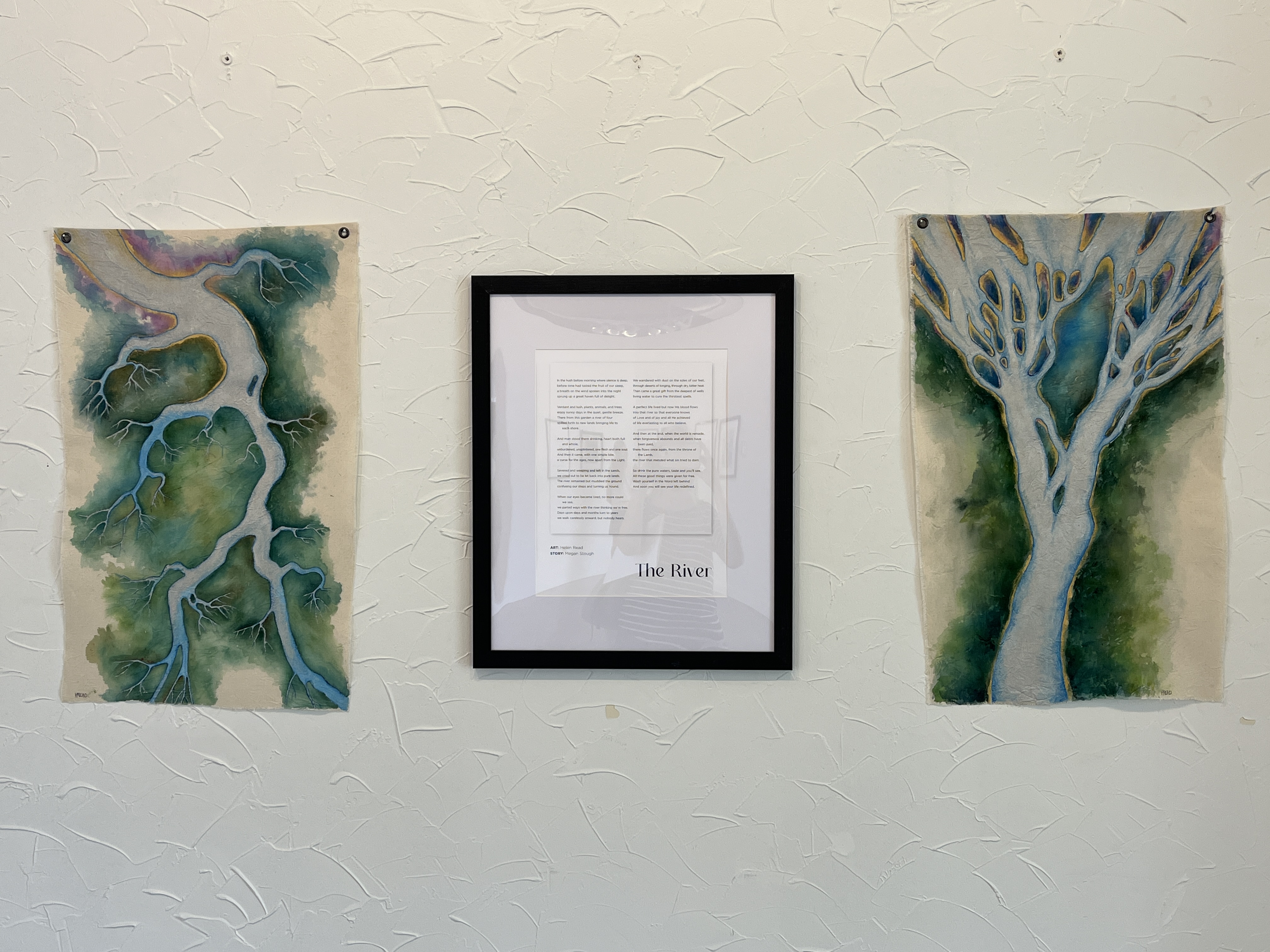 two acrylic paintings by Helen Read, Wheaton, IL 